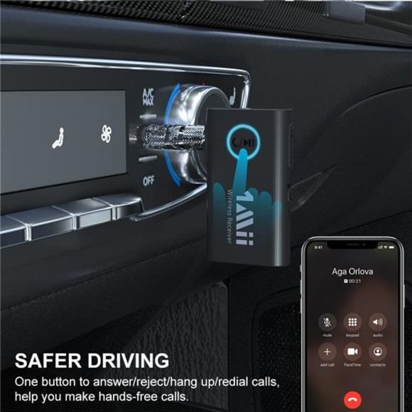 Bluetooth 5.0 Receiver for Car Music/Wired Speakers/AUX Bluetooth Adapter, - Picture 2 of 6